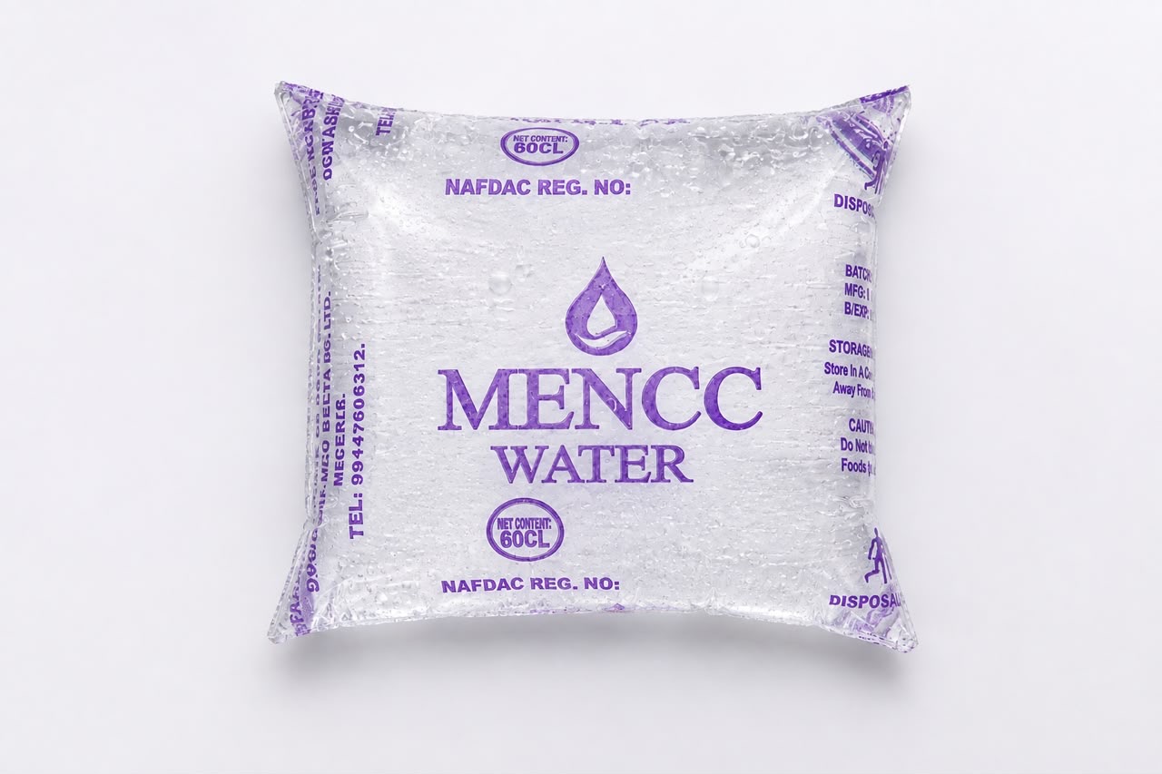 MENCC Signature Sachet Water — 20 sachets per bag